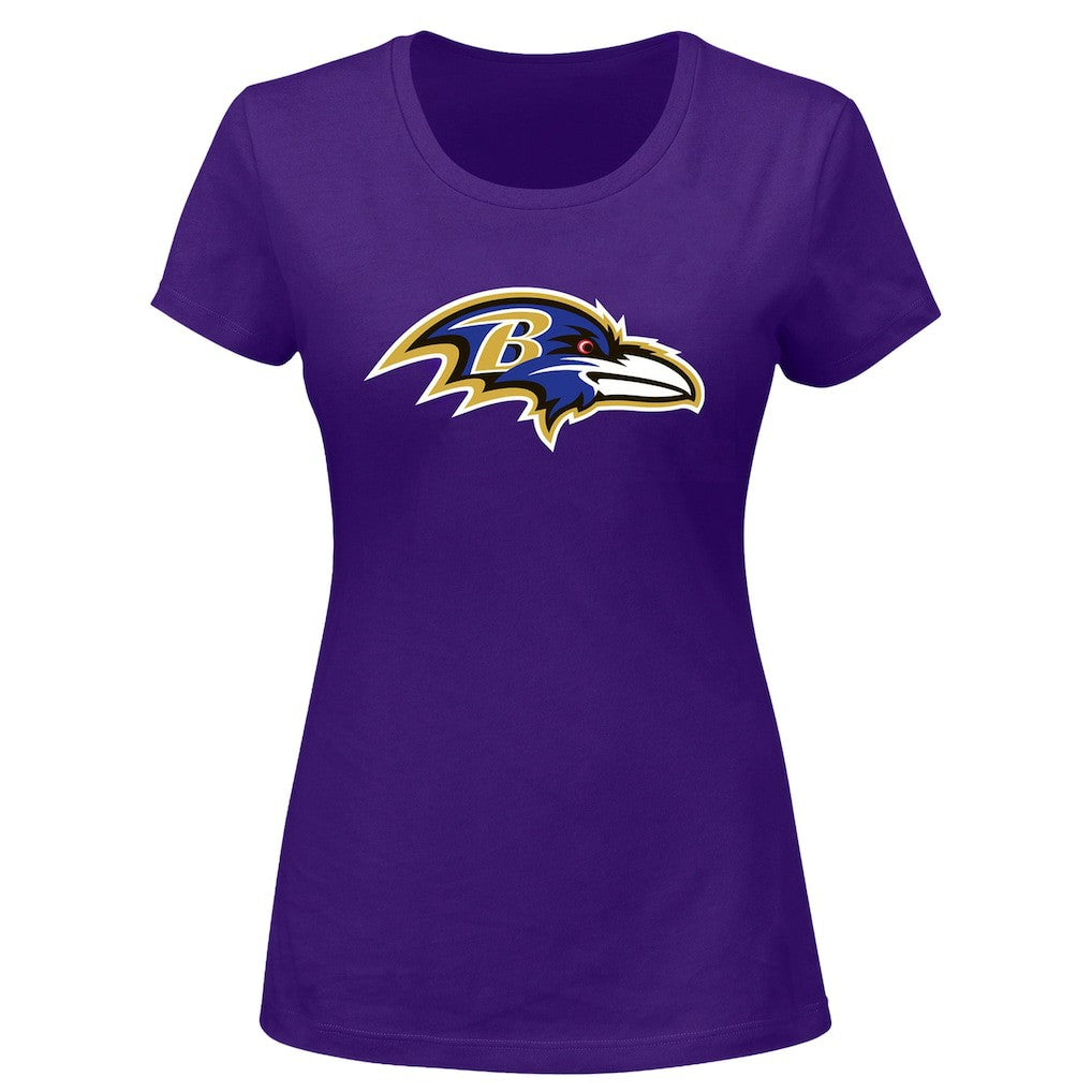 Lamar Jackson Baltimore Ravens Women's Plus Size Name & Number V-Neck T-Shirt Purple | Fanatics