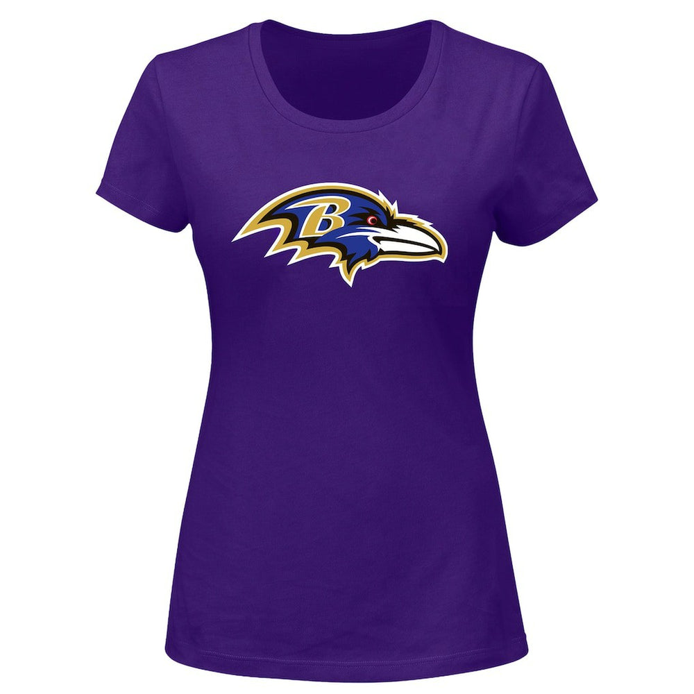 Lamar Jackson Baltimore Ravens Women's Plus Size Name & Number V-Neck T-Shirt Purple | Fanatics