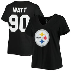 T.J. Watt Pittsburgh Steelers Women's Plus Size Name & Number V-Neck T-Shirt Black | Fanatics