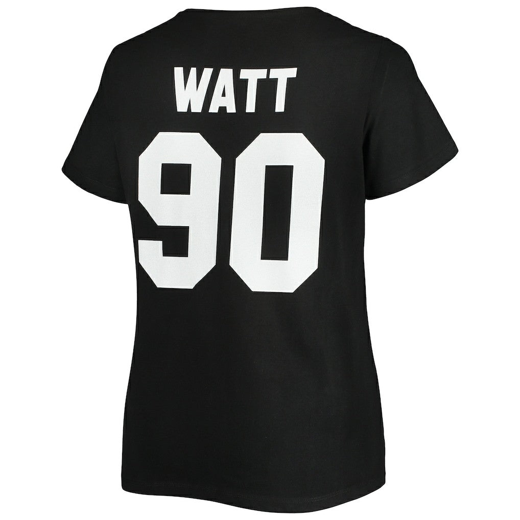 T.J. Watt Pittsburgh Steelers Women's Plus Size Name & Number V-Neck T-Shirt Black | Fanatics
