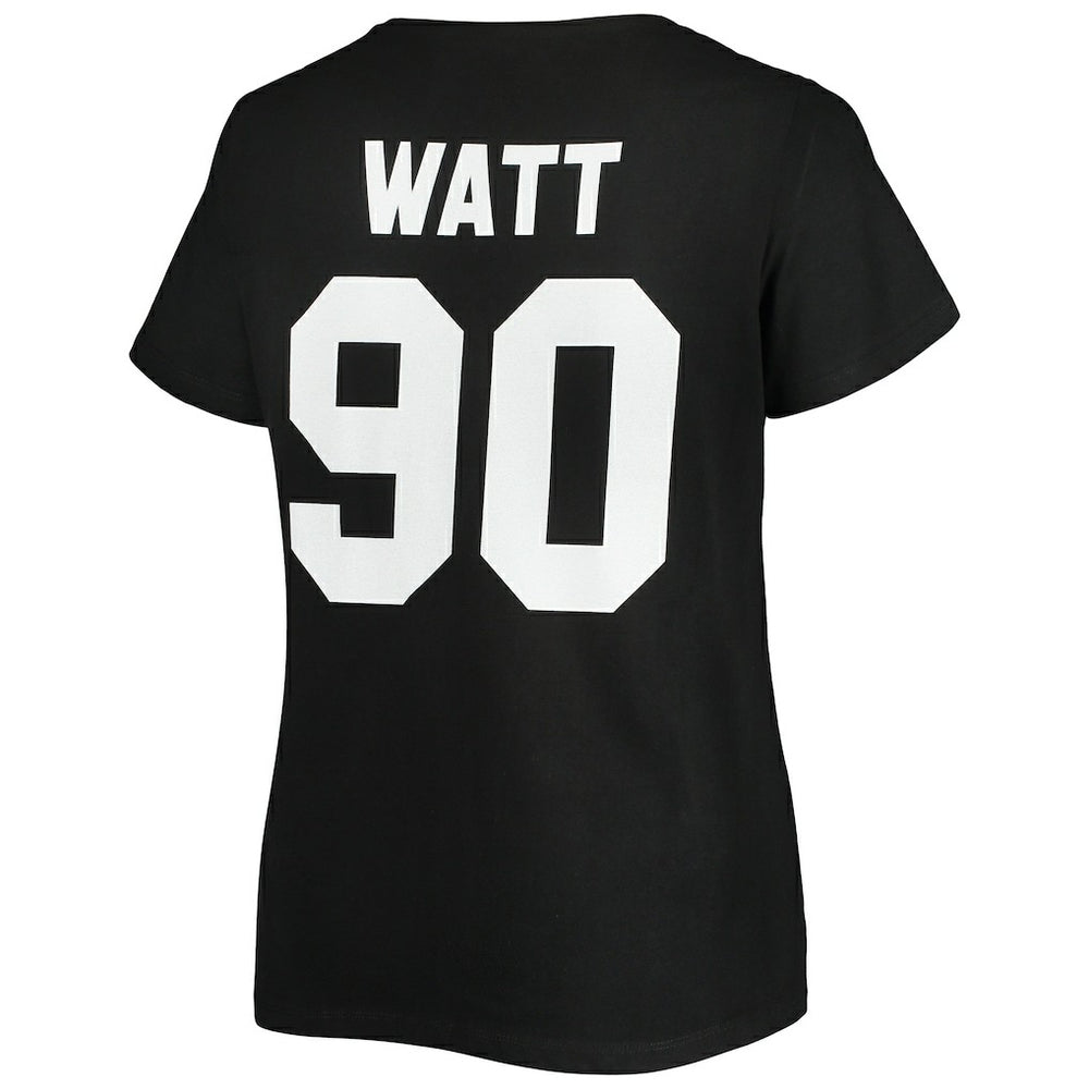 T.J. Watt Pittsburgh Steelers Women's Plus Size Name & Number V-Neck T-Shirt Black | Fanatics
