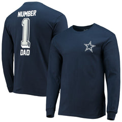 Dallas Cowboys #1 Dad Long Sleeve T-Shirt Navy | Fanatics