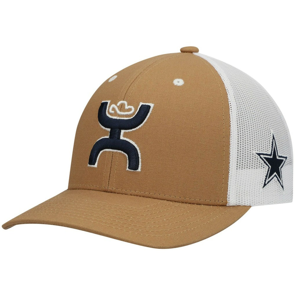 Dallas Cowboys HOOey Logo Trucker Snapback Hat Tan/White | NFL
