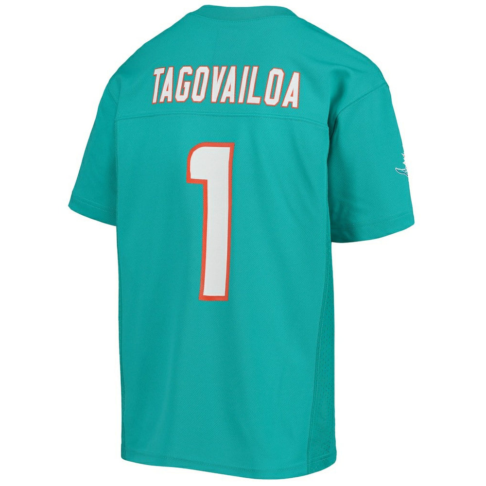 Tua Tagovailoa Miami Dolphins Youth Replica Player Jersey Aqua | NFL