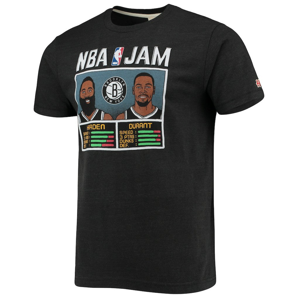 James Harden & Kevin Durant Brooklyn Nets Homage NBA Jam T-Shirt Heathered Charcoal - NBA