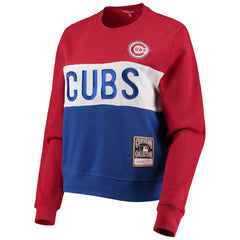 Chicago Cubs Mitchell & Ness Women's Color Block 2.0 Pullover Sweatshirt - MLB