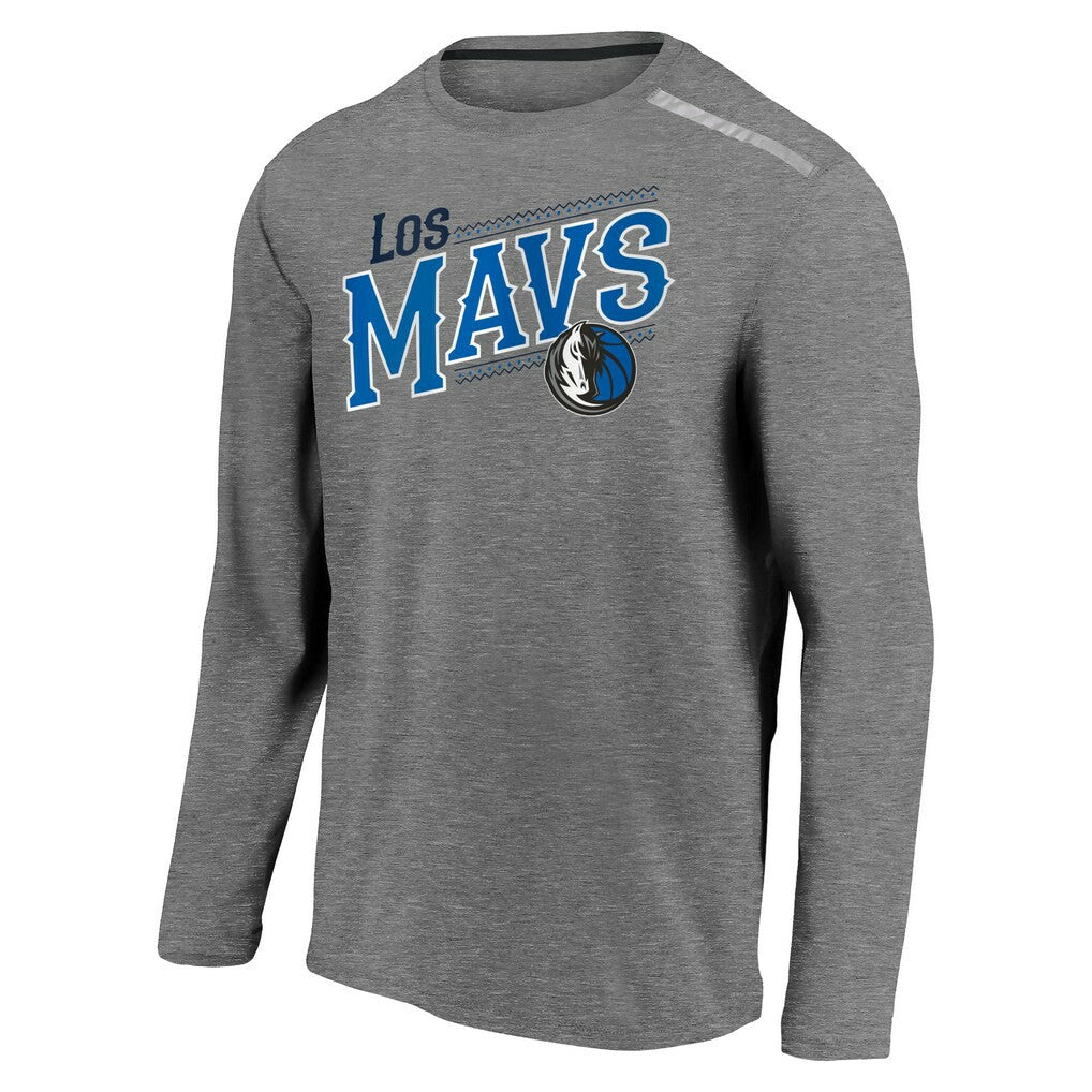 Dallas Mavericks 2021 Noches Éne-Bé-A Authentic Shooting Long Sleeve T-Shirt Heather Charcoal - NBA
