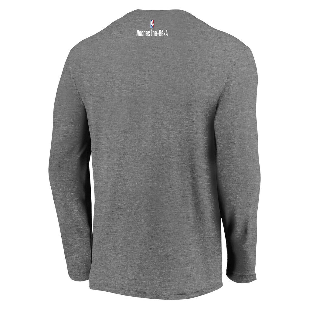 Atlanta Hawks 2021 Noches Éne-Bé-A Authentic Shooting Long Sleeve T-Shirt Heather Charcoal - NBA