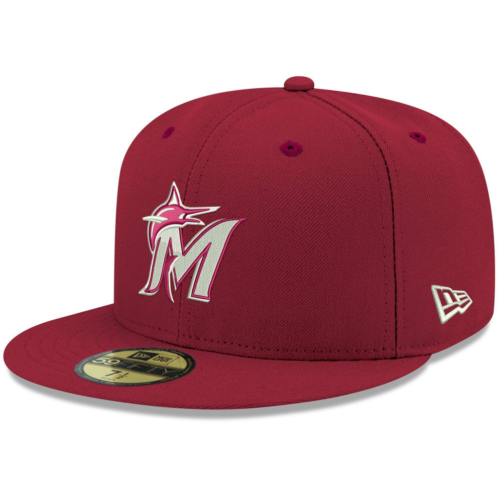 Miami Marlins New Era White Logo 59FIFTY Fitted Hat - MLB
