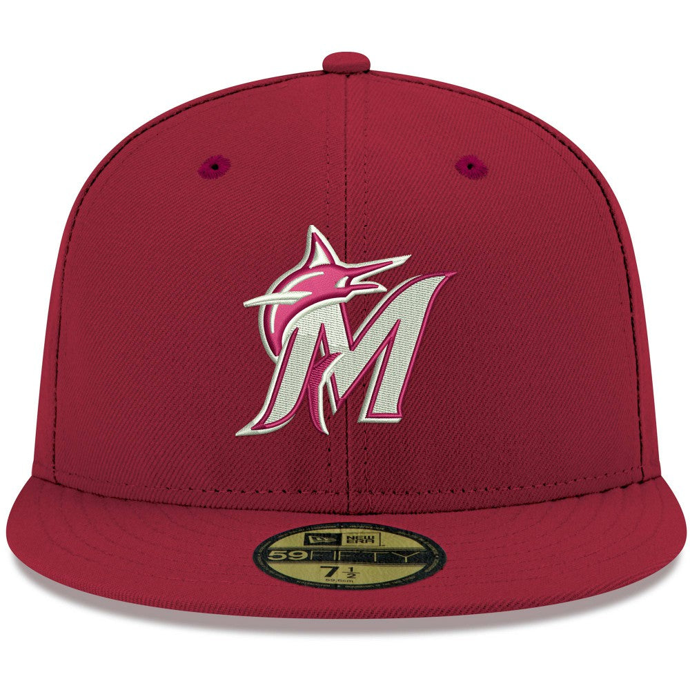 Miami Marlins New Era White Logo 59FIFTY Fitted Hat - MLB