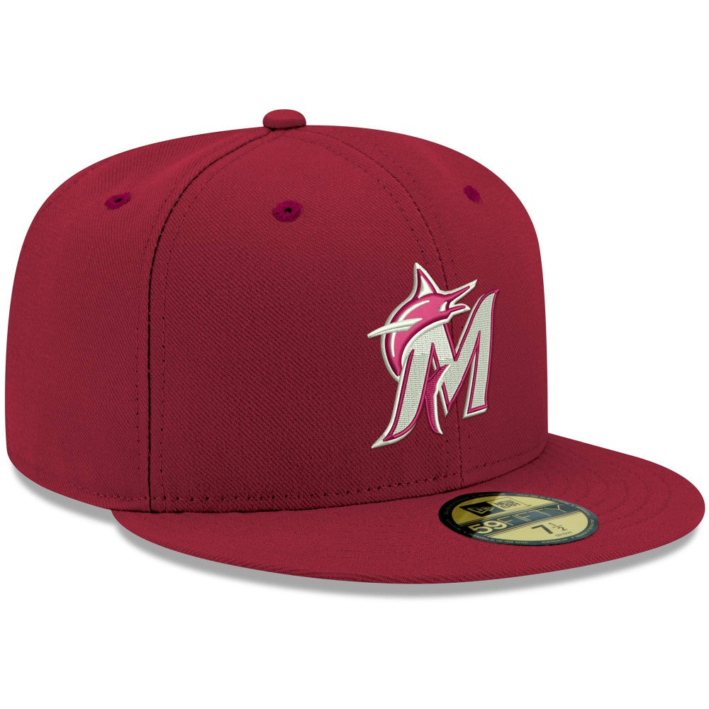 Miami Marlins New Era White Logo 59FIFTY Fitted Hat - MLB