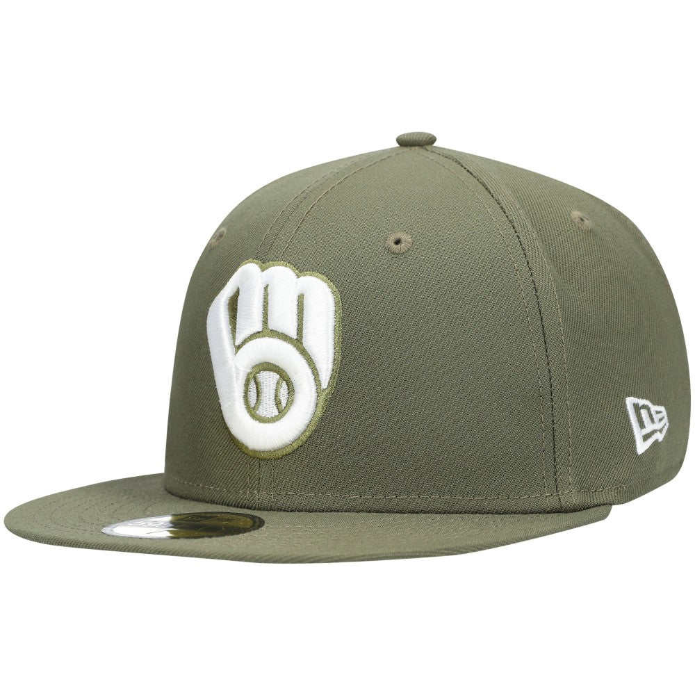 Milwaukee Brewers New Era White Logo 59FIFTY Fitted Hat - MLB