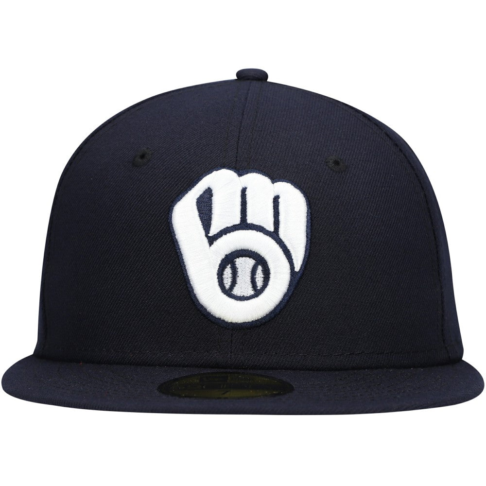 Milwaukee Brewers New Era White Logo 59FIFTY Fitted Hat - MLB