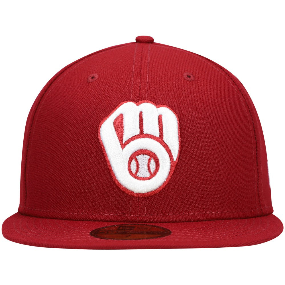Milwaukee Brewers New Era White Logo 59FIFTY Fitted Hat - MLB
