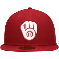 Milwaukee Brewers New Era White Logo 59FIFTY Fitted Hat - MLB