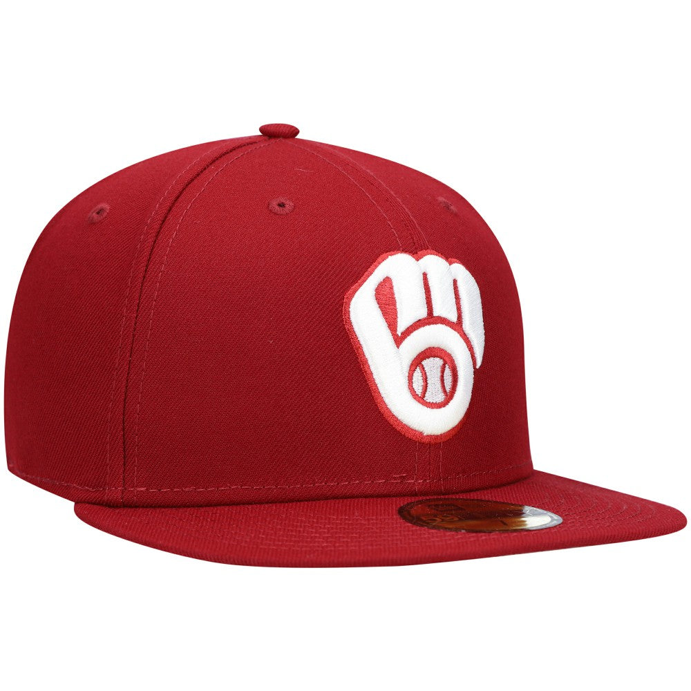Milwaukee Brewers New Era White Logo 59FIFTY Fitted Hat - MLB