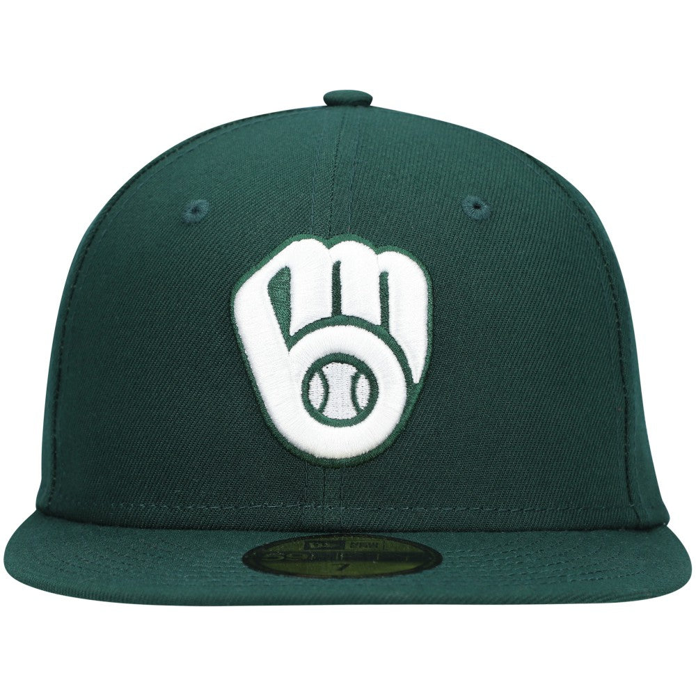 Milwaukee Brewers New Era White Logo 59FIFTY Fitted Hat - MLB