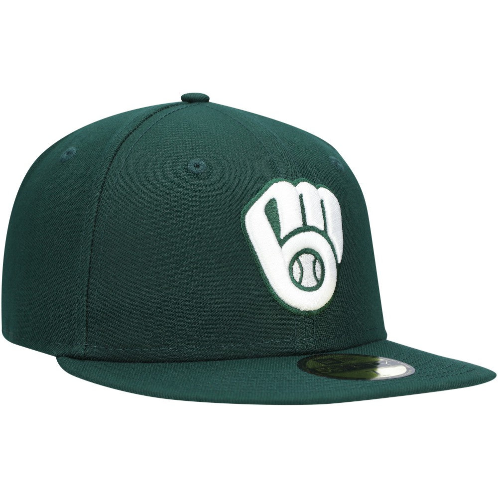 Milwaukee Brewers New Era White Logo 59FIFTY Fitted Hat - MLB