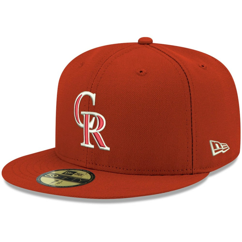 Colorado Rockies New Era White Logo 59FIFTY Fitted Hat - MLB