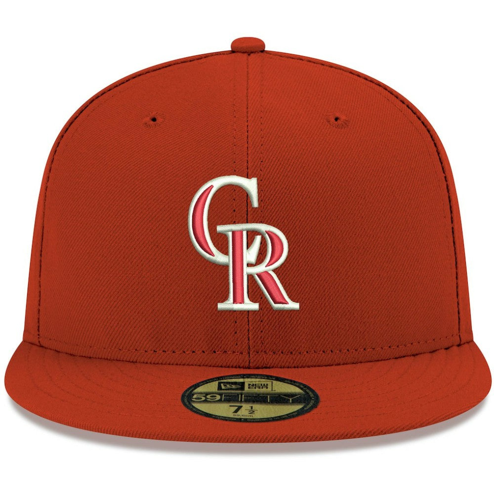 Colorado Rockies New Era White Logo 59FIFTY Fitted Hat - MLB