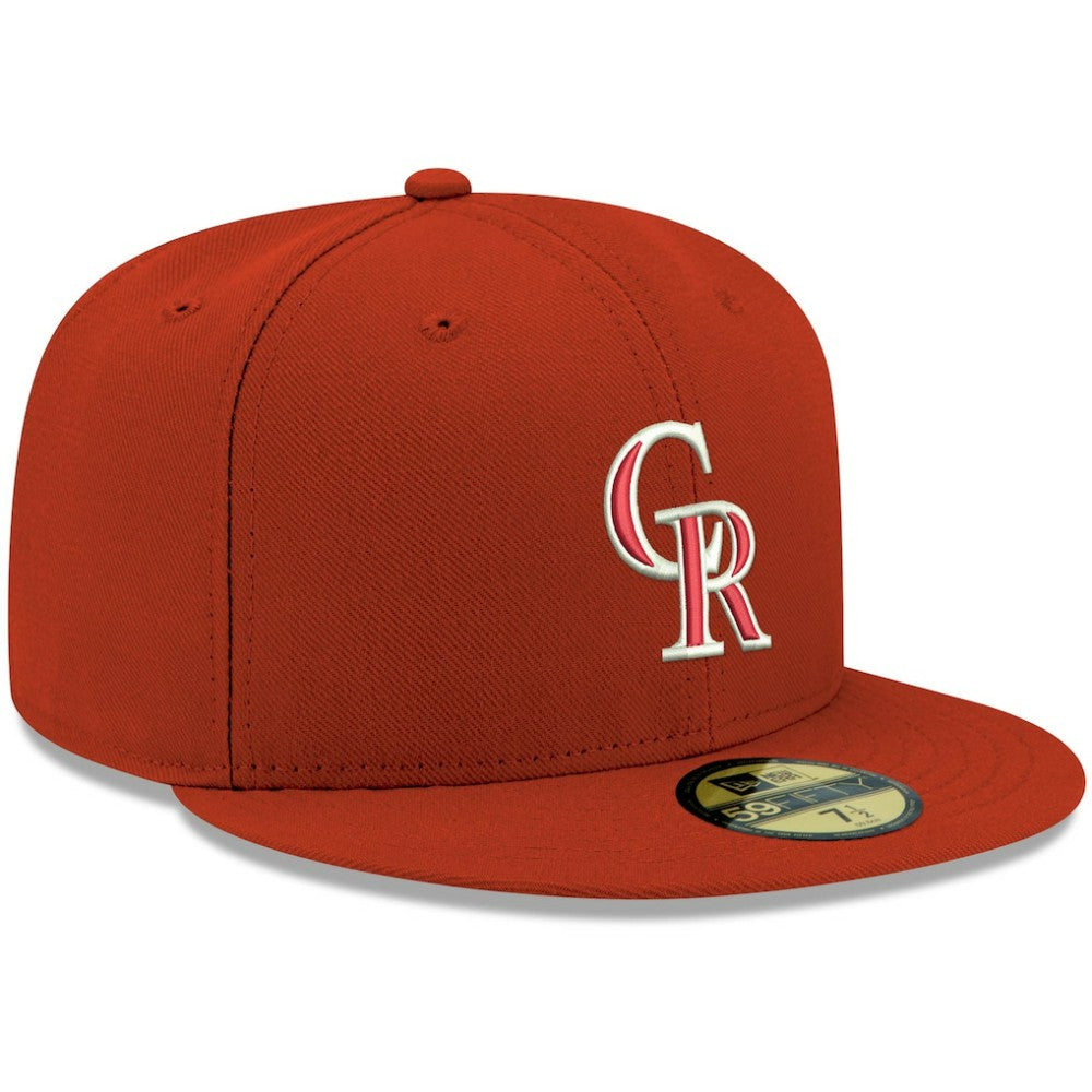 Colorado Rockies New Era White Logo 59FIFTY Fitted Hat - MLB