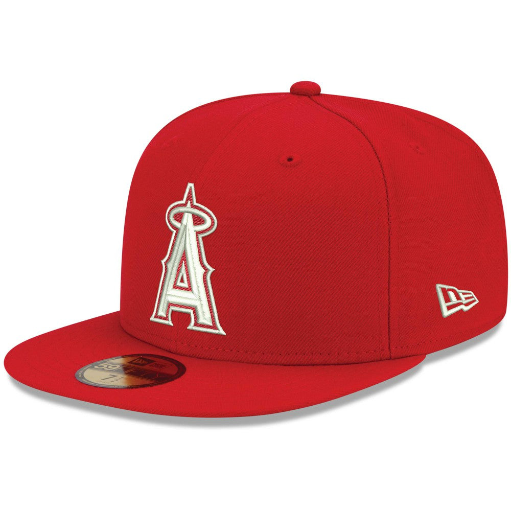 Los Angeles Angels New Era White Logo 59FIFTY Fitted Hat - MLB