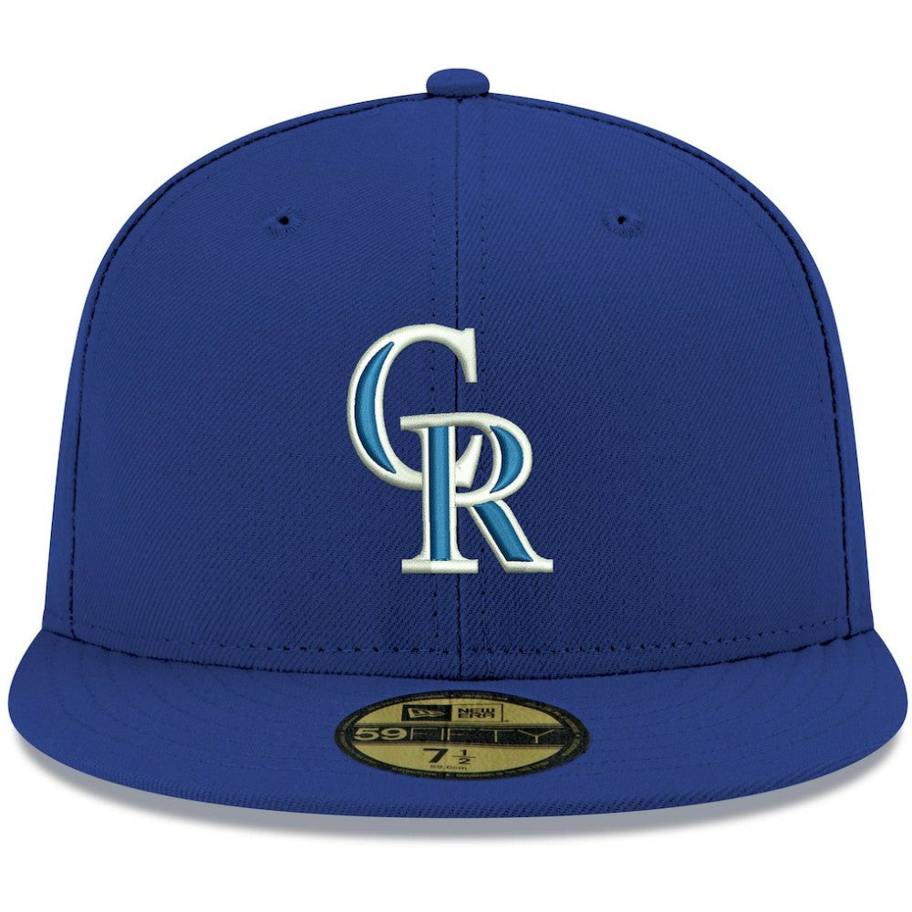 Colorado Rockies New Era White Logo 59FIFTY Fitted Hat - MLB