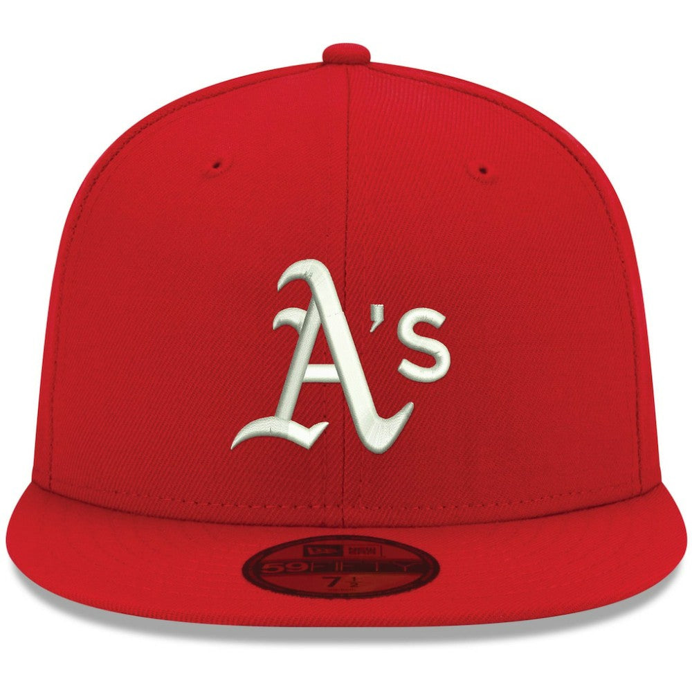 Athletics New Era White Logo 59FIFTY Fitted Hat - MLB