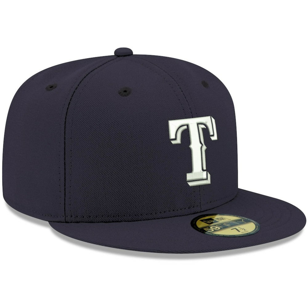 Texas Rangers New Era White Logo 59FIFTY Fitted Hat - MLB