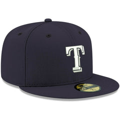 Texas Rangers New Era White Logo 59FIFTY Fitted Hat - MLB