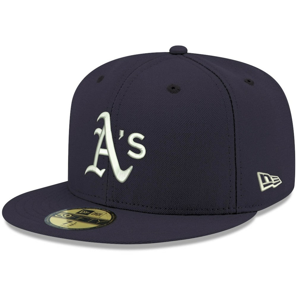Athletics New Era White Logo 59FIFTY Fitted Hat - MLB