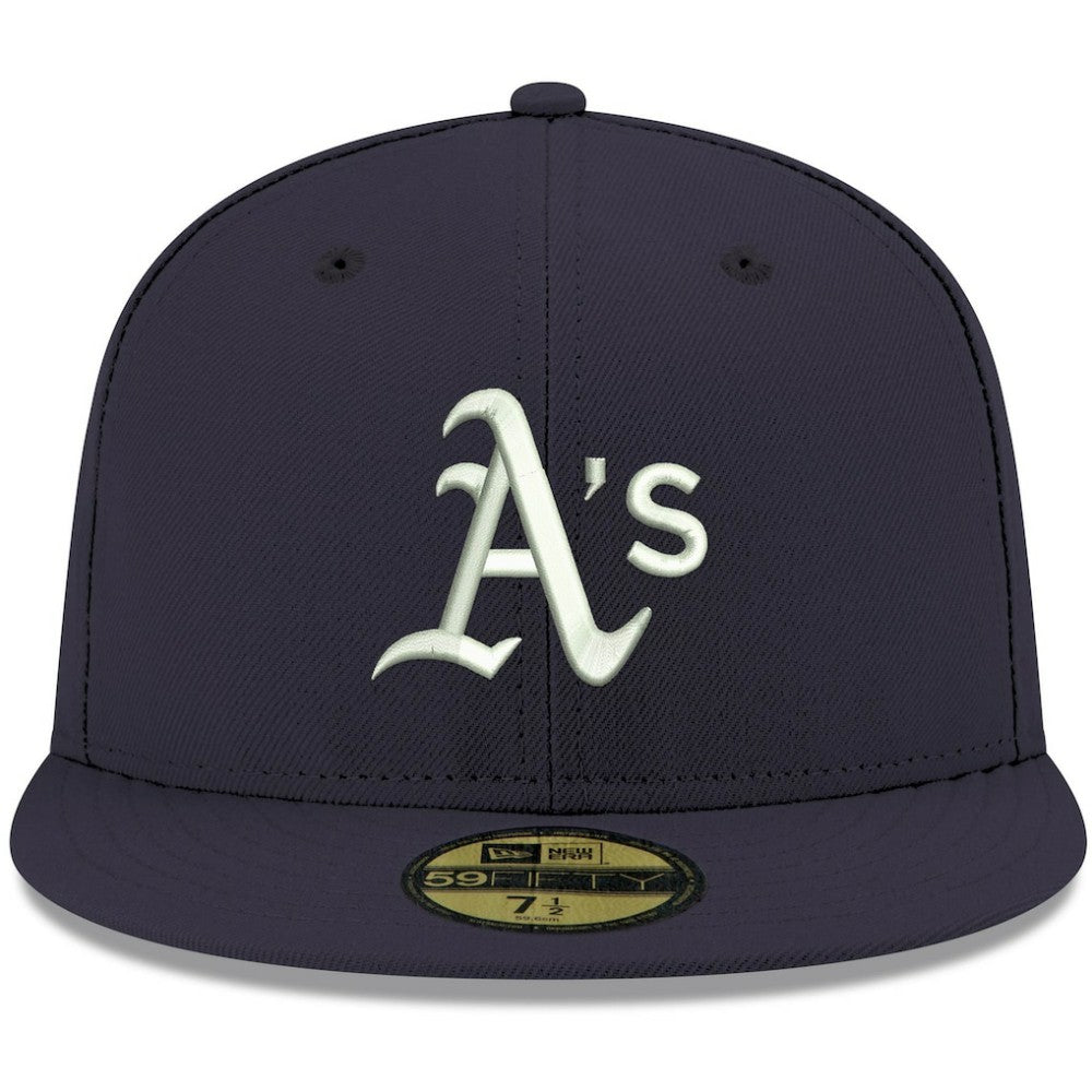 Athletics New Era White Logo 59FIFTY Fitted Hat - MLB