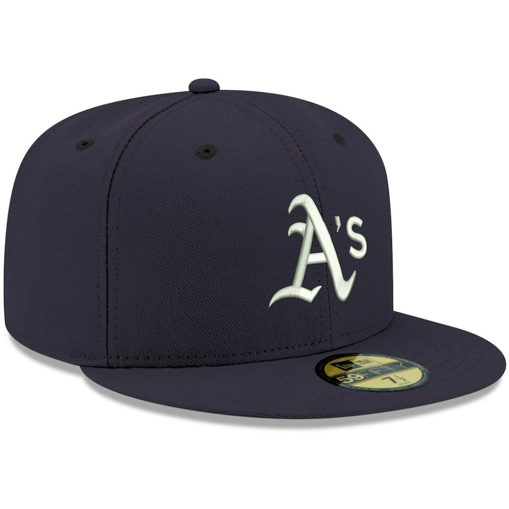 Athletics New Era White Logo 59FIFTY Fitted Hat - MLB