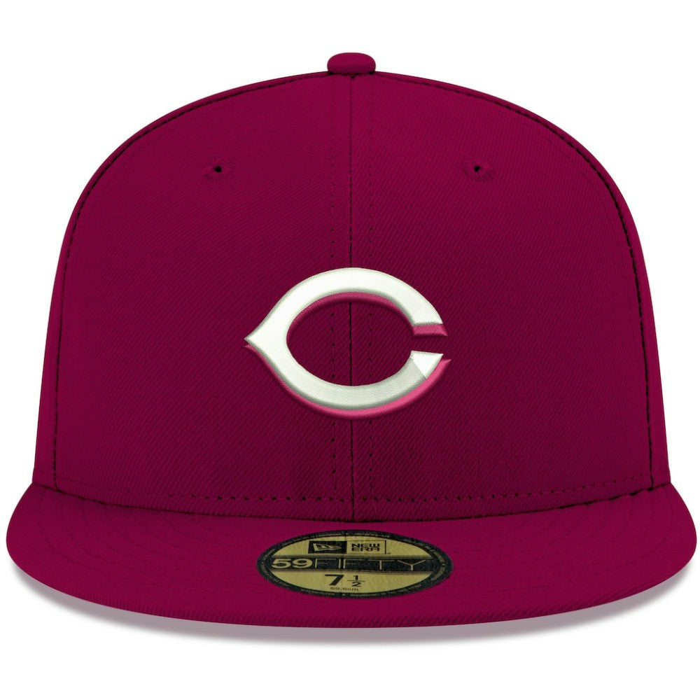 Cincinnati Reds New Era White Logo 59FIFTY Fitted Hat - MLB