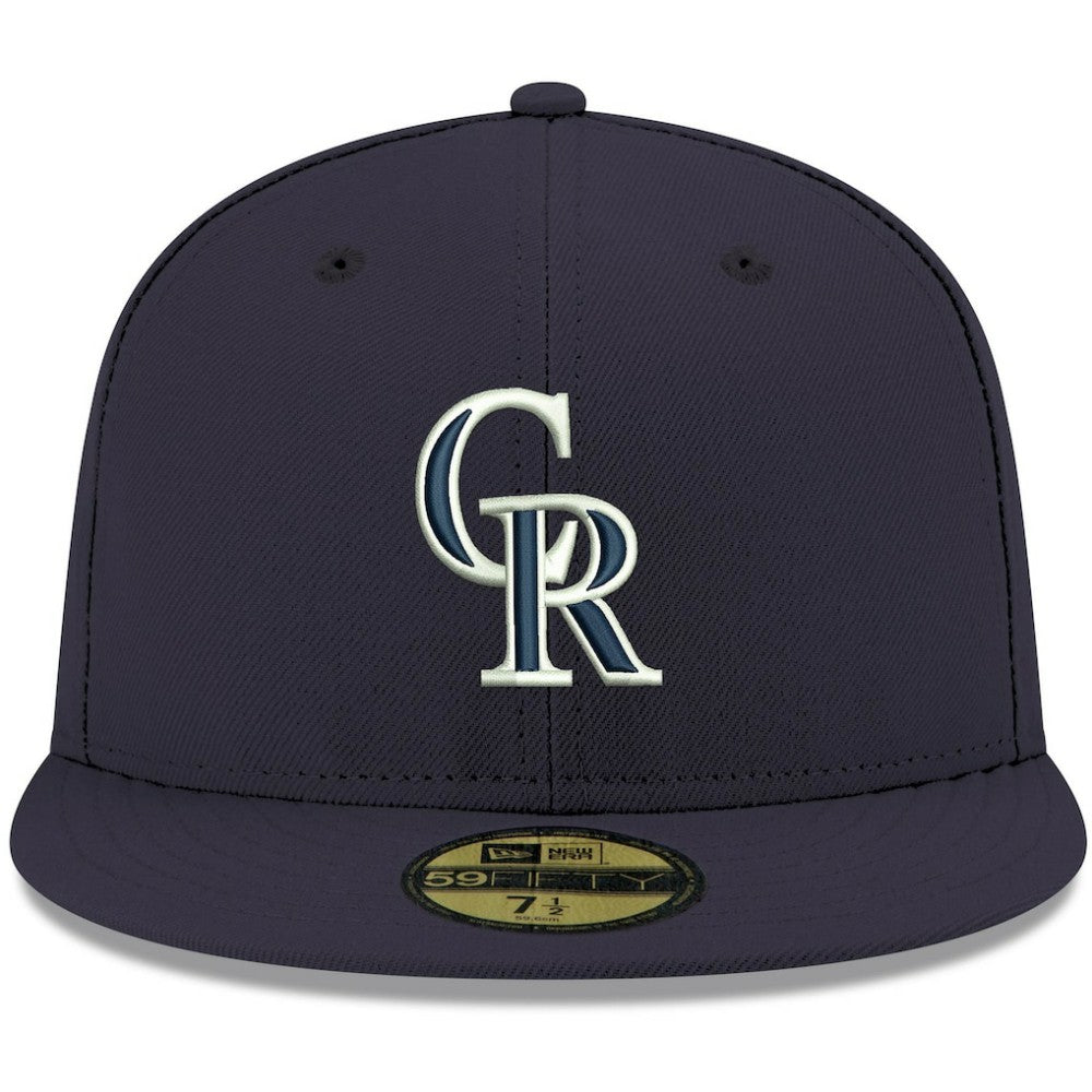 Colorado Rockies New Era White Logo 59FIFTY Fitted Hat - MLB