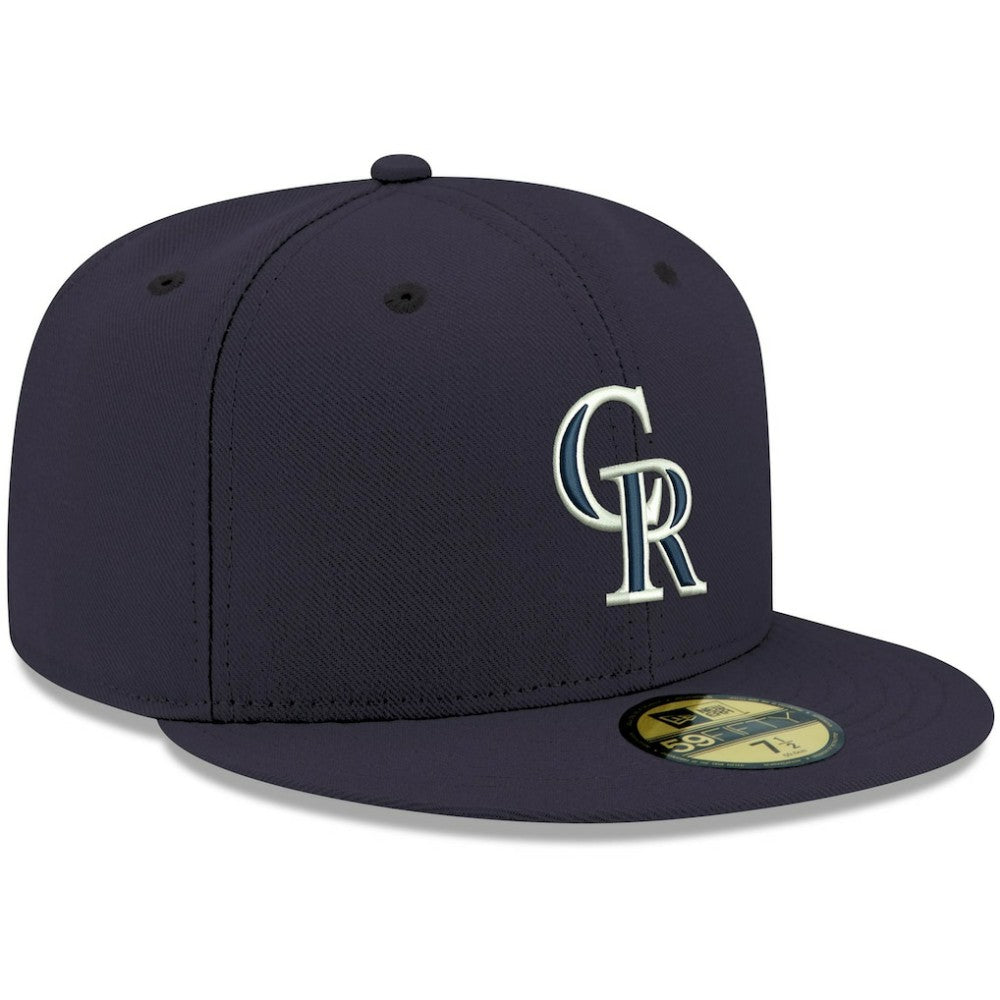 Colorado Rockies New Era White Logo 59FIFTY Fitted Hat - MLB
