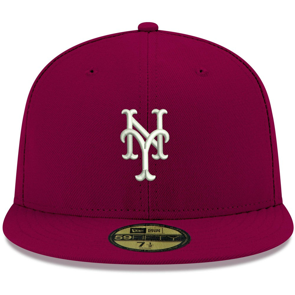 New York Mets New Era White Logo 59FIFTY Fitted Hat - MLB