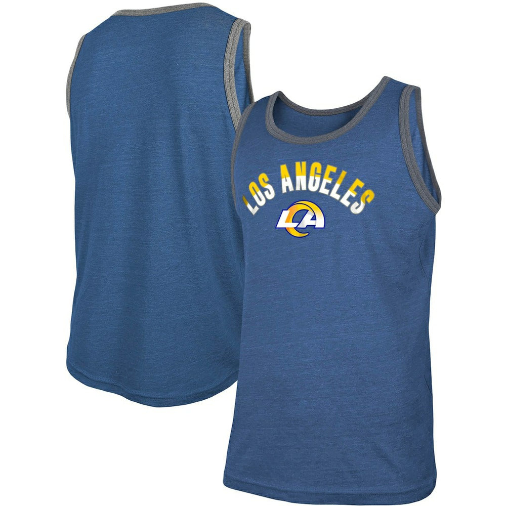 Los Angeles Rams New Era Ringer Tri-Blend Tank Top Heathered Royal | NFL