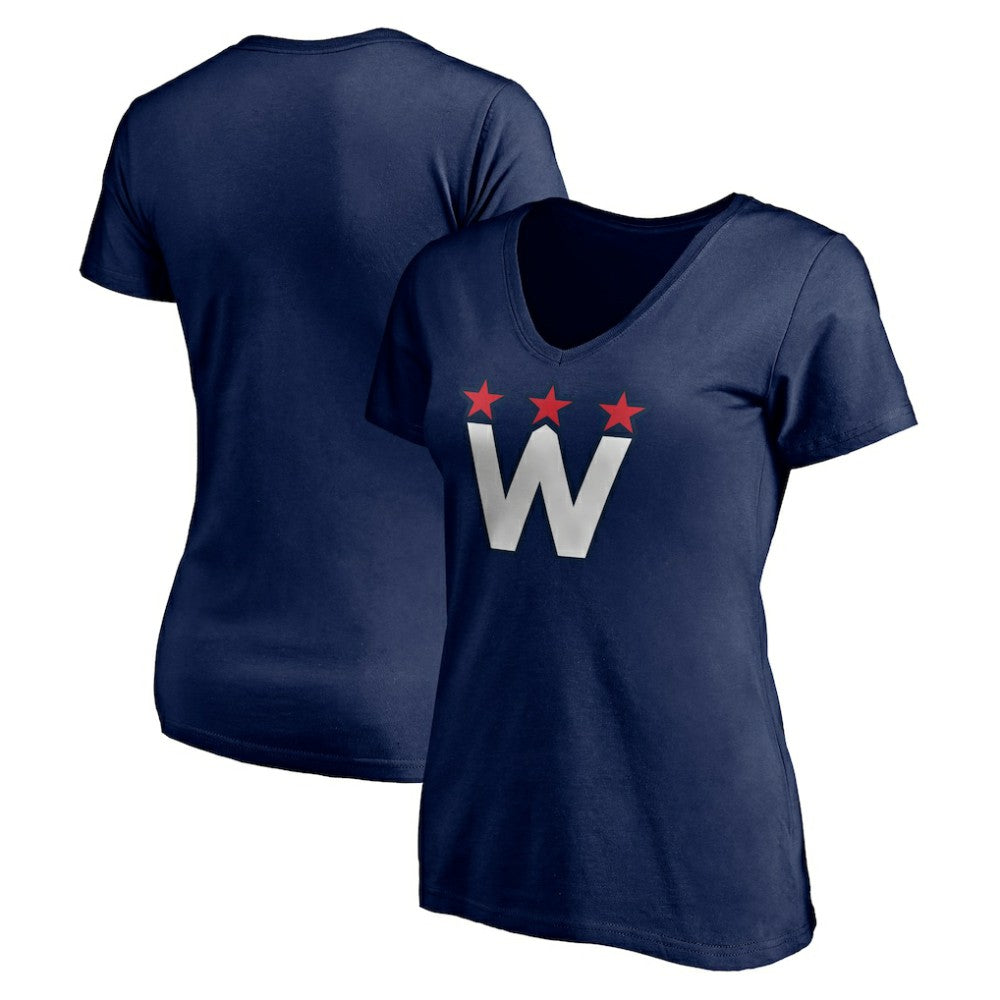 Washington Capitals Women's Alternate Logo V-Neck T-Shirt - Navy - NHL