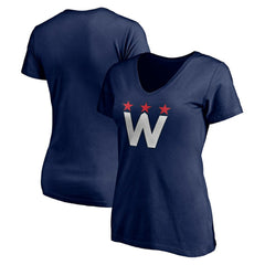 Washington Capitals Women's Alternate Logo V-Neck T-Shirt - Navy - NHL