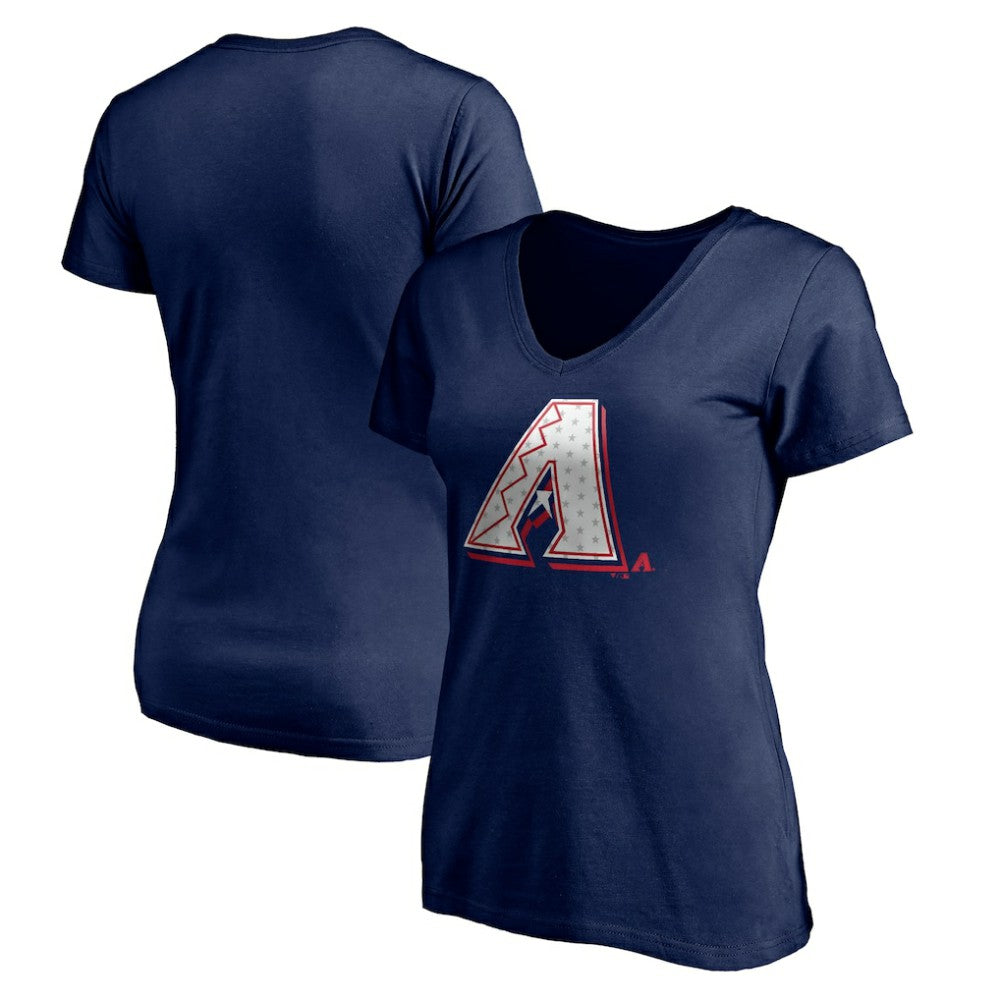 Arizona Diamondbacks Women's Red White and Team V-Neck T-Shirt - MLB