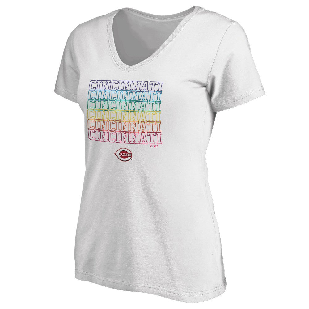 Cincinnati Reds Women's City Pride V-Neck T-Shirt - MLB