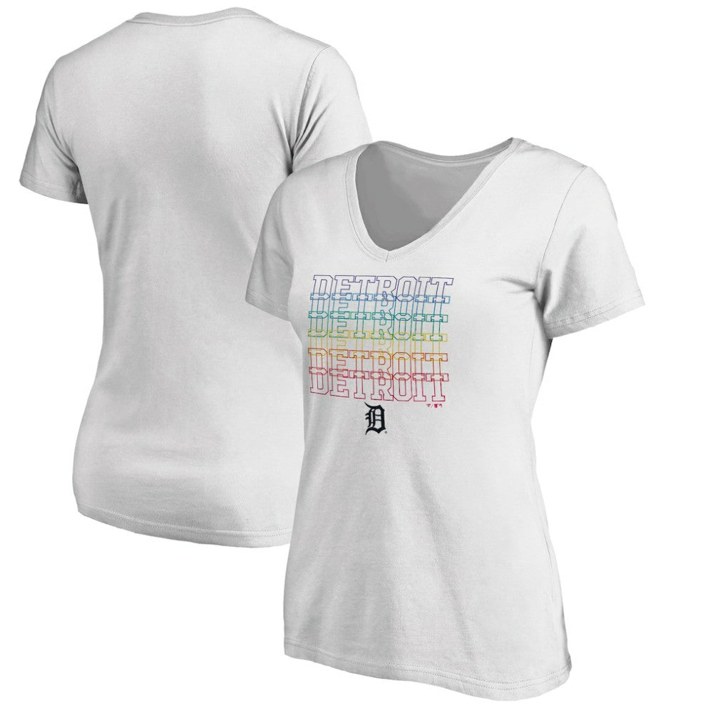 Detroit Tigers Women's City Pride V-Neck T-Shirt - MLB