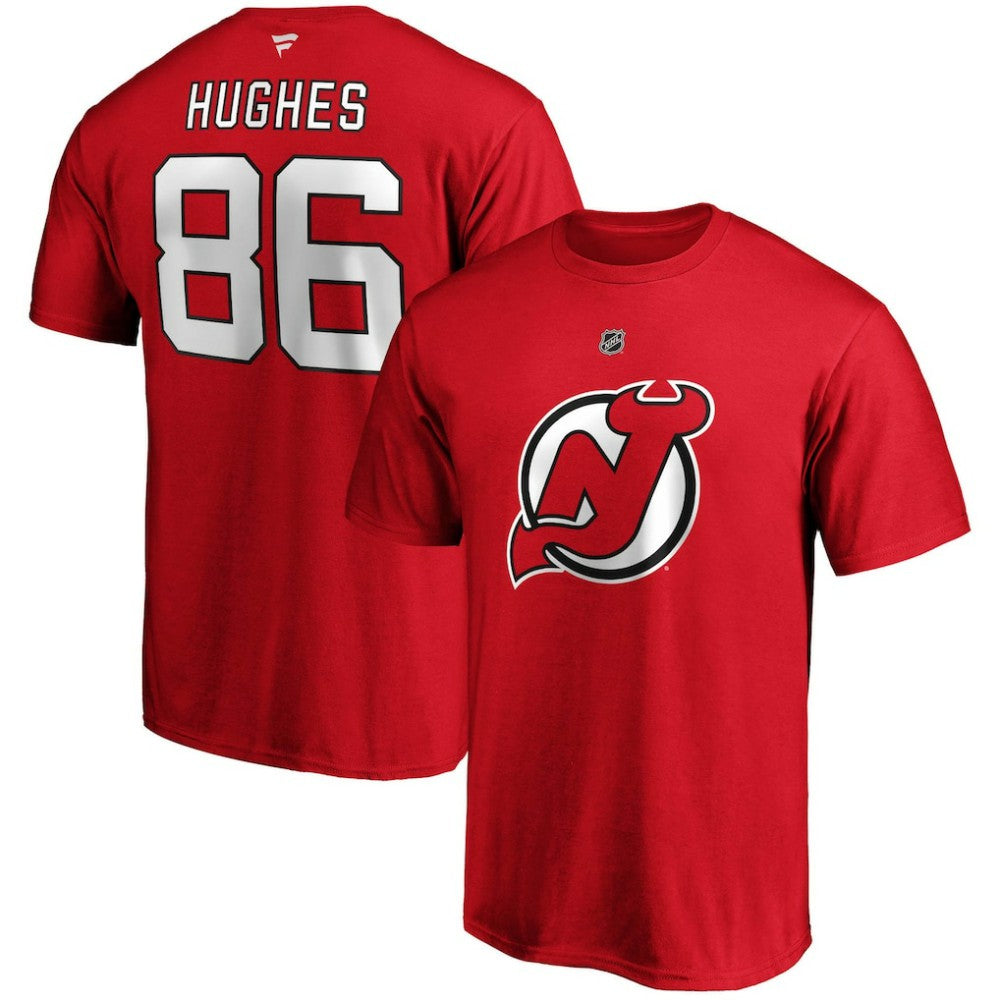Jack Hughes New Jersey Devils Fanatics Big & Tall Name & Number T-Shirt - Red - NHL