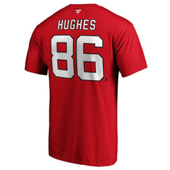 Jack Hughes New Jersey Devils Fanatics Big & Tall Name & Number T-Shirt - Red - NHL