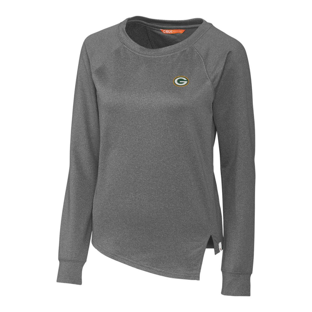 Green Bay Packers Cutter & Buck Women's Jackson Pullover Sweatshirt Heathered Charcoal | NFL