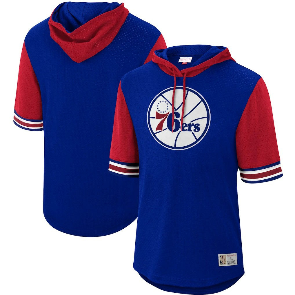 Philadelphia 76ers Hardwood Classics Buzzer Beater Mesh Pullover Hoodie Royal - NBA
