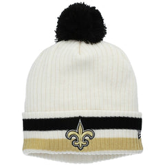 New Orleans Saints New Era Youth Retro Cuffed Knit Hat with Pom White | NFL