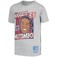 Dikembe Mutombo Denver Nuggets Youth Hardwood Classics King of the Court Player T-Shirt Gray - NBA
