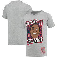Isiah Thomas Detroit Pistons Youth Hardwood Classics King of the Court Player T-Shirt Gray - NBA